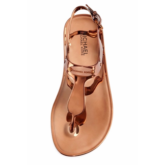 Michael Kors copper metallic jelly sandals - Picture 1 of 8